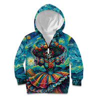 Día de los Muertos Kid Hoodie A Swirl of Colors and Souls - Wonder Print Shop