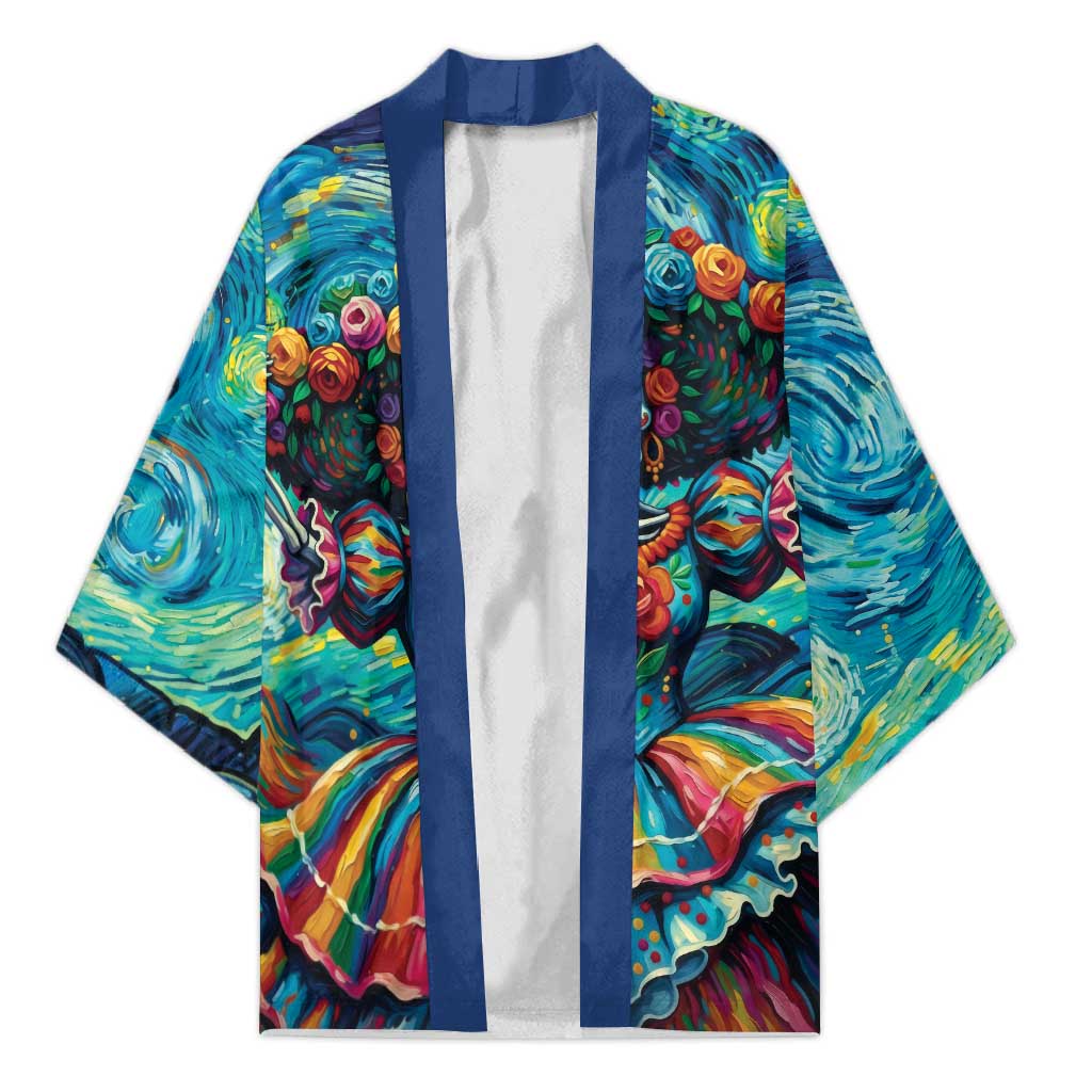 Día de los Muertos Kimono A Swirl of Colors and Souls - Wonder Print Shop