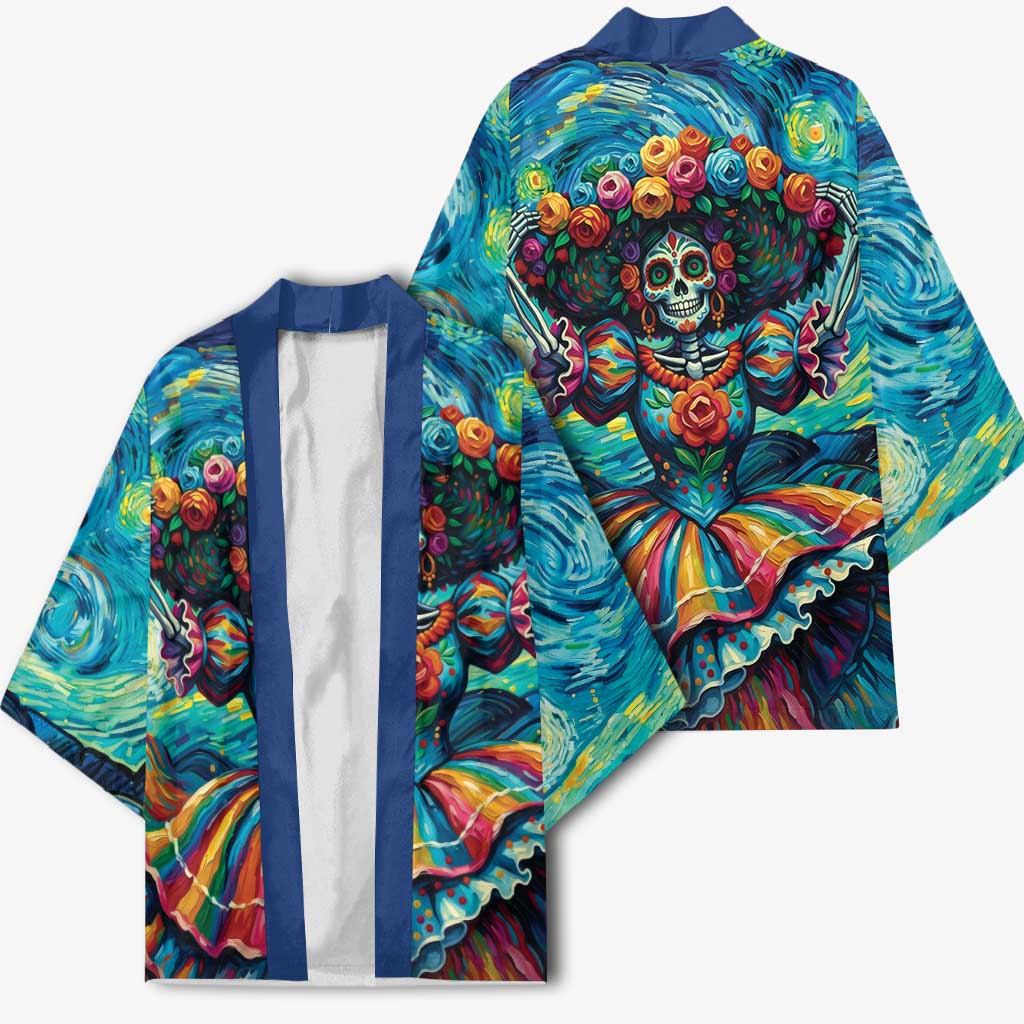 Día de los Muertos Kimono A Swirl of Colors and Souls - Wonder Print Shop