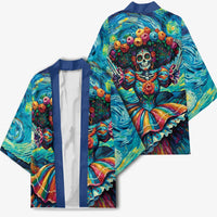 Día de los Muertos Kimono A Swirl of Colors and Souls - Wonder Print Shop