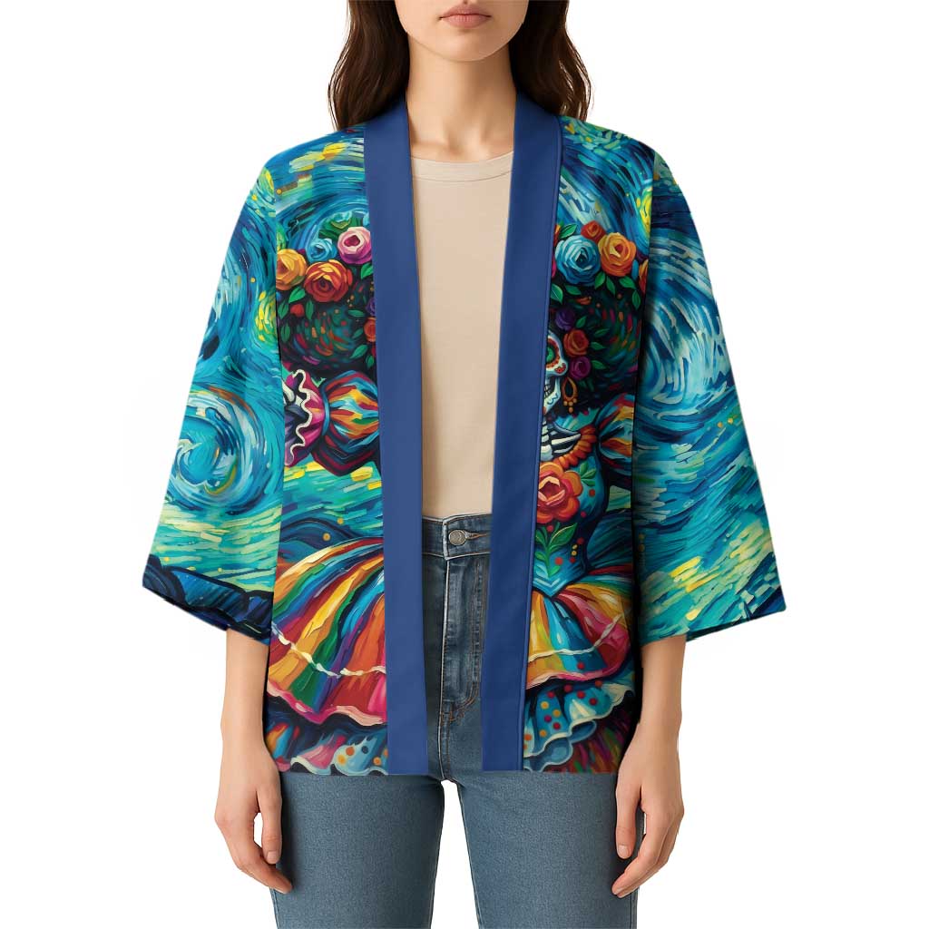Día de los Muertos Kimono A Swirl of Colors and Souls - Wonder Print Shop