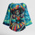 Día de los Muertos Kimono Sleeve Blouse A Swirl of Colors and Souls - Wonder Print Shop