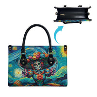 Día de los Muertos Leather Bag A Swirl of Colors and Souls - Wonder Print Shop