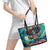 Día de los Muertos Leather Tote Bag A Swirl of Colors and Souls - Wonder Print Shop