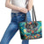 Día de los Muertos Leather Tote Bag A Swirl of Colors and Souls - Wonder Print Shop
