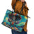Día de los Muertos Leather Tote Bag A Swirl of Colors and Souls - Wonder Print Shop