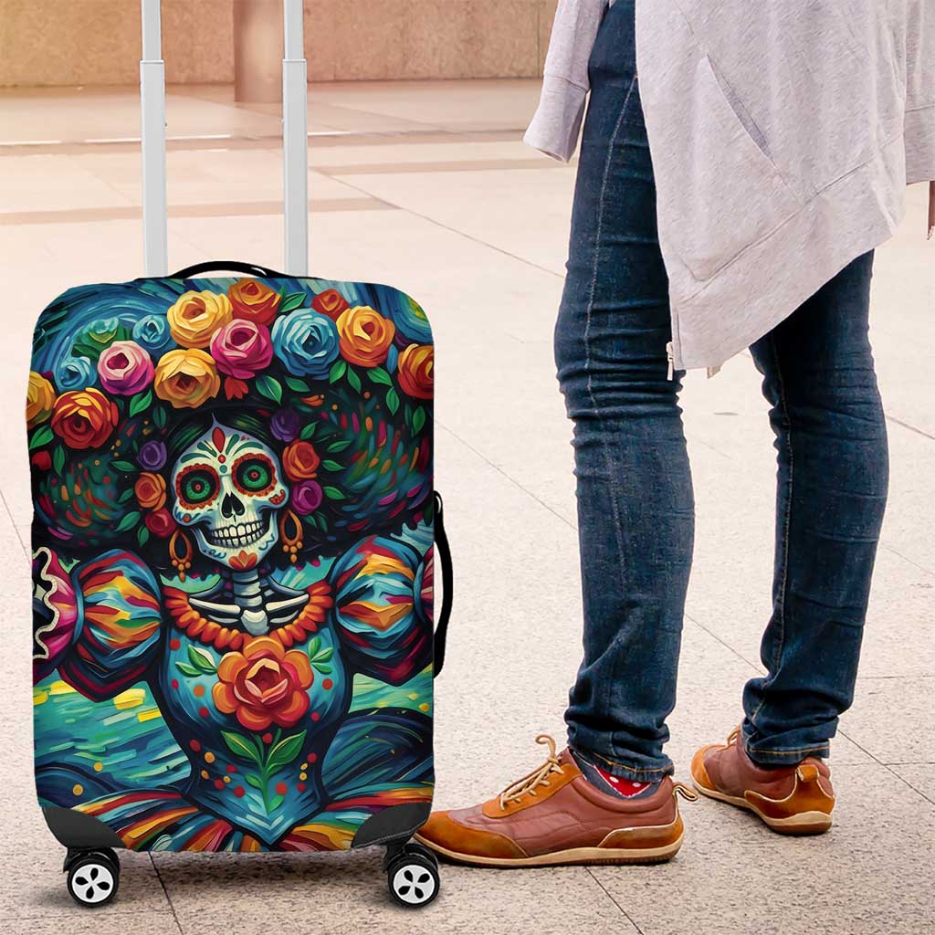 Día de los Muertos Luggage Cover A Swirl of Colors and Souls - Wonder Print Shop