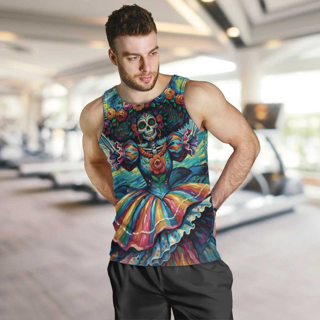 Día de los Muertos Men Tank Top A Swirl of Colors and Souls - Wonder Print Shop