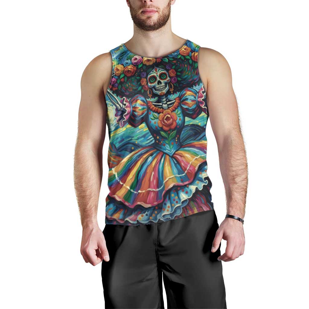 Día de los Muertos Men Tank Top A Swirl of Colors and Souls - Wonder Print Shop