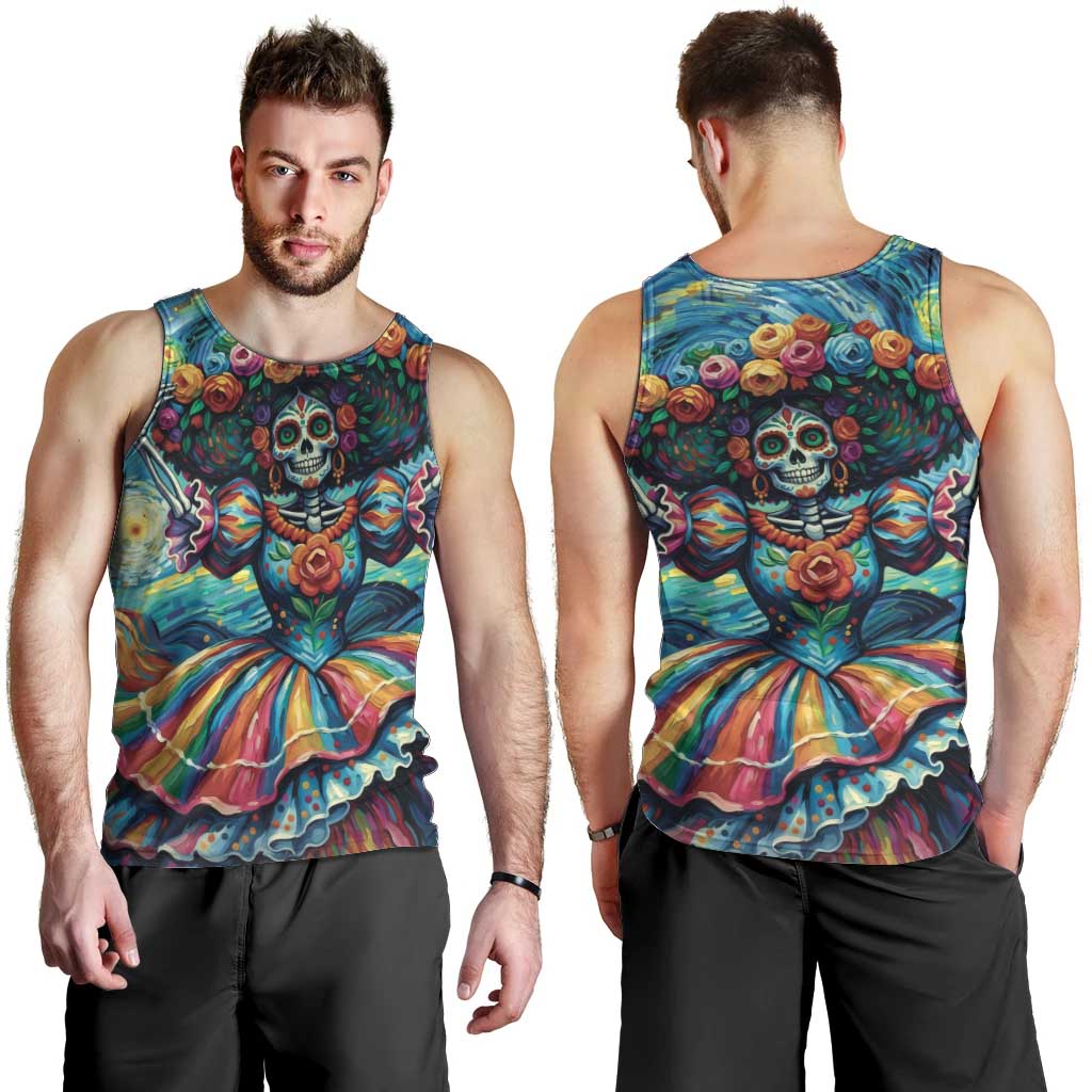 Día de los Muertos Men Tank Top A Swirl of Colors and Souls - Wonder Print Shop