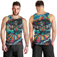Día de los Muertos Men Tank Top A Swirl of Colors and Souls - Wonder Print Shop