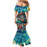 Día de los Muertos Mermaid Dress A Swirl of Colors and Souls - Wonder Print Shop
