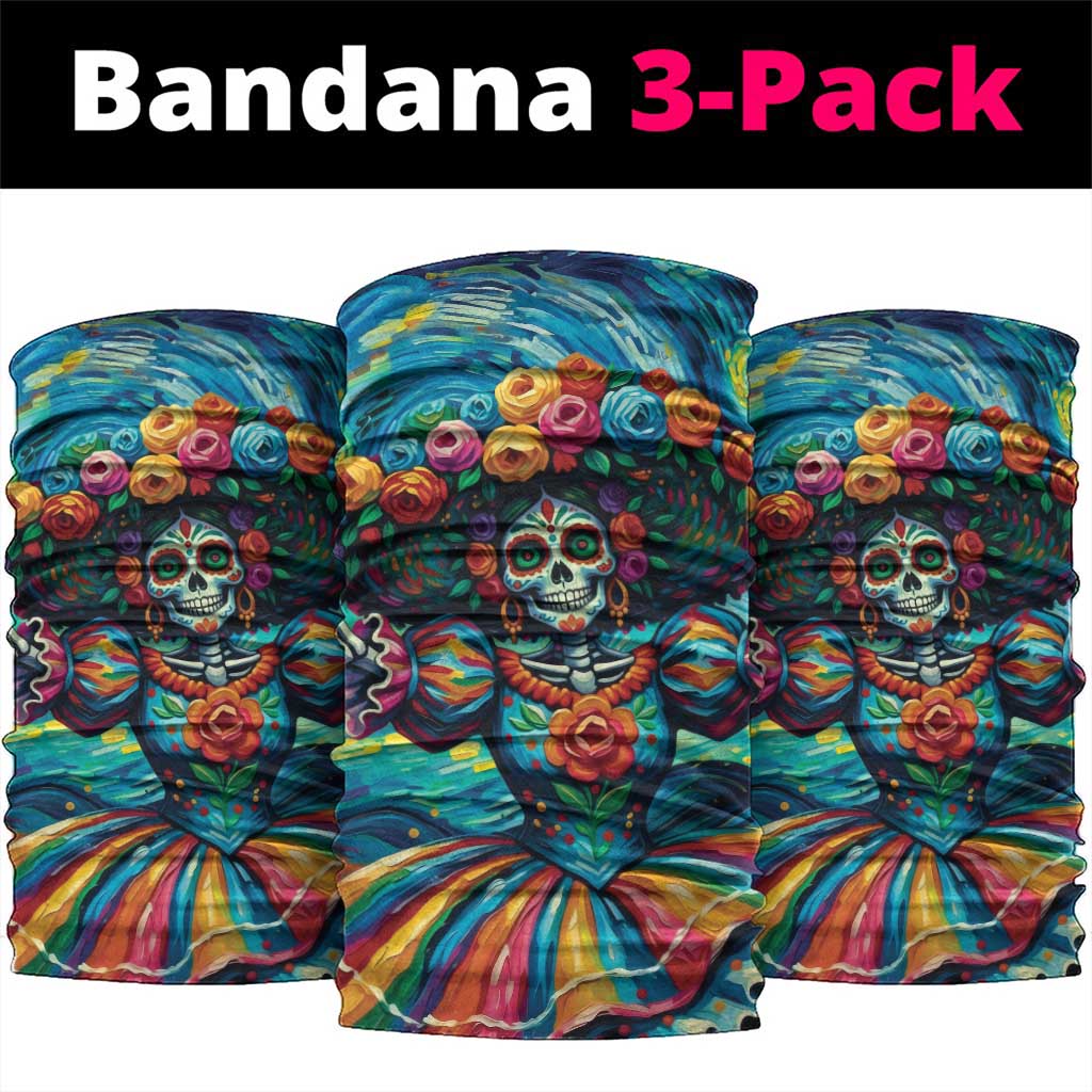 Día de los Muertos Neck Gaiter A Swirl of Colors and Souls - Wonder Print Shop