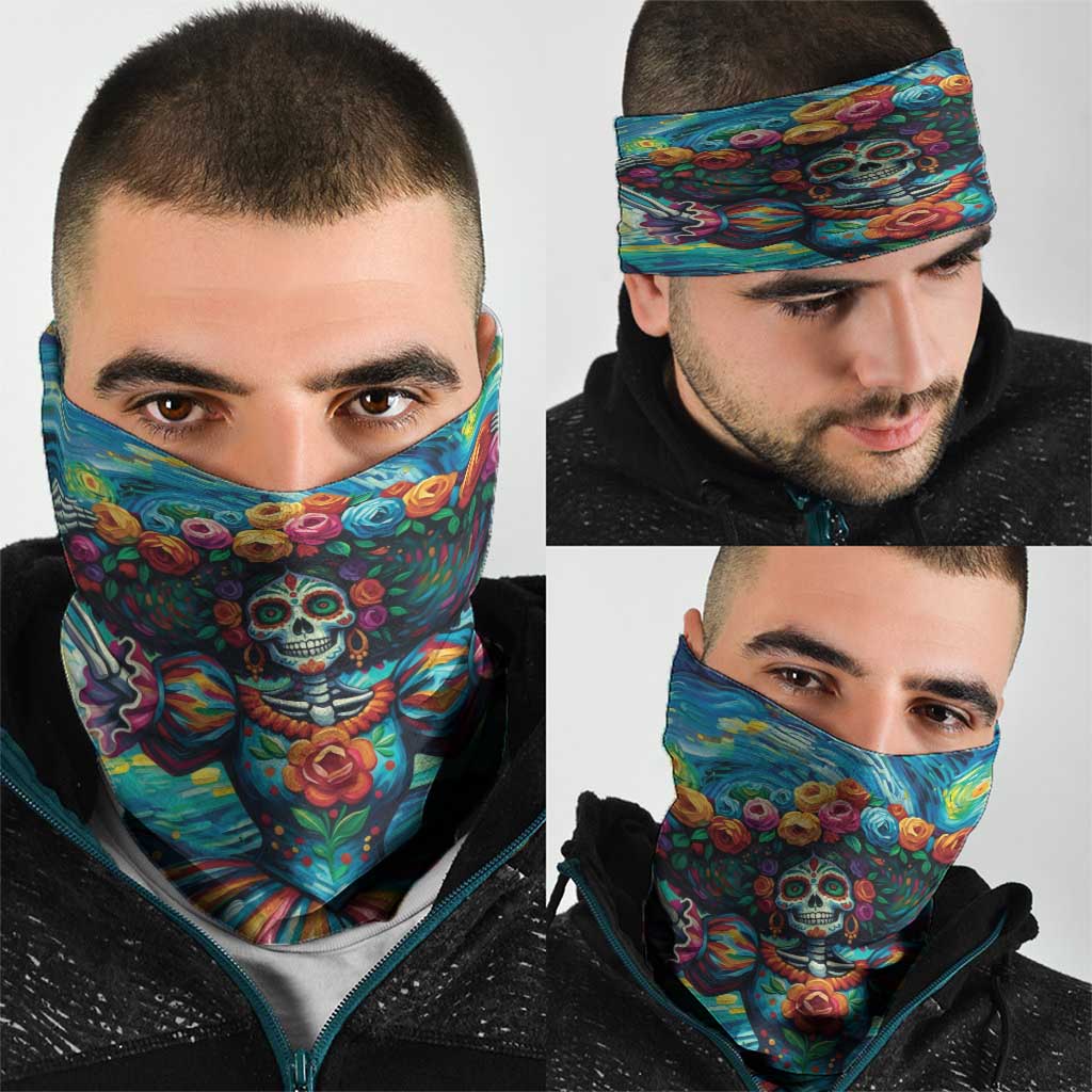 Día de los Muertos Neck Gaiter A Swirl of Colors and Souls - Wonder Print Shop