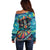 Día de los Muertos Off Shoulder Sweater A Swirl of Colors and Souls - Wonder Print Shop