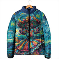 Día de los Muertos Padded Jacket A Swirl of Colors and Souls - Wonder Print Shop
