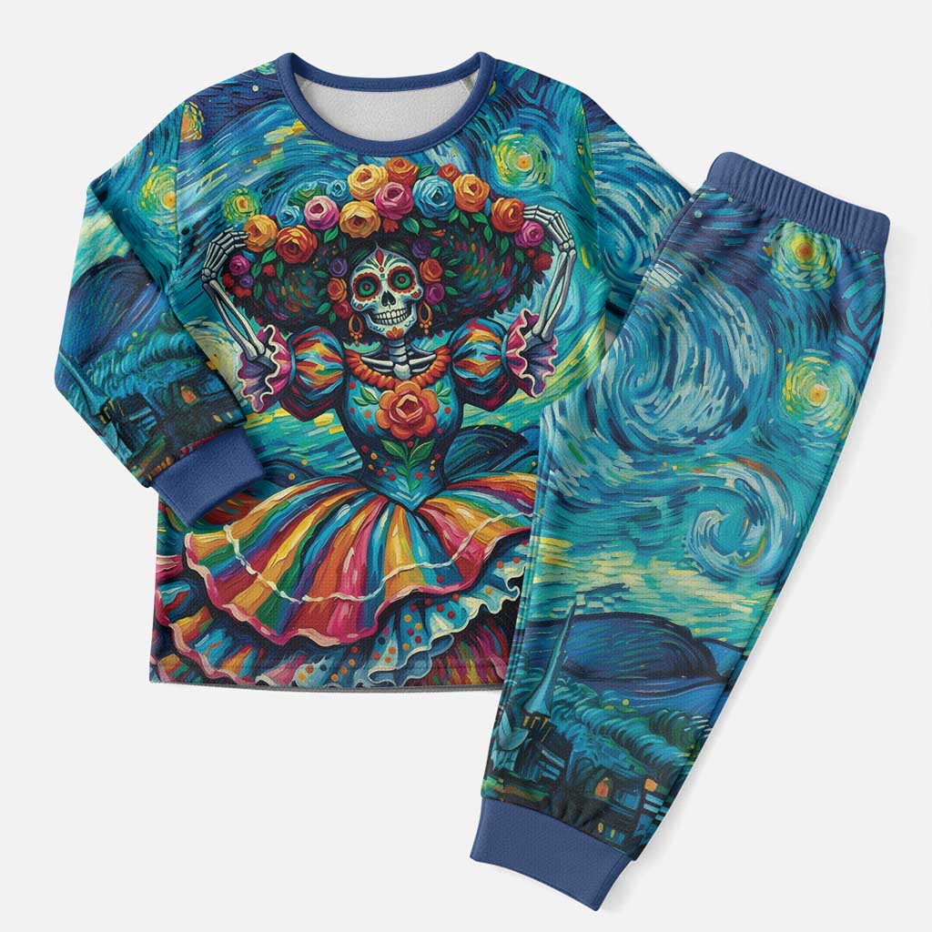 Día de los Muertos Christmas Pajama Set A Swirl of Colors and Souls - Wonder Print Shop