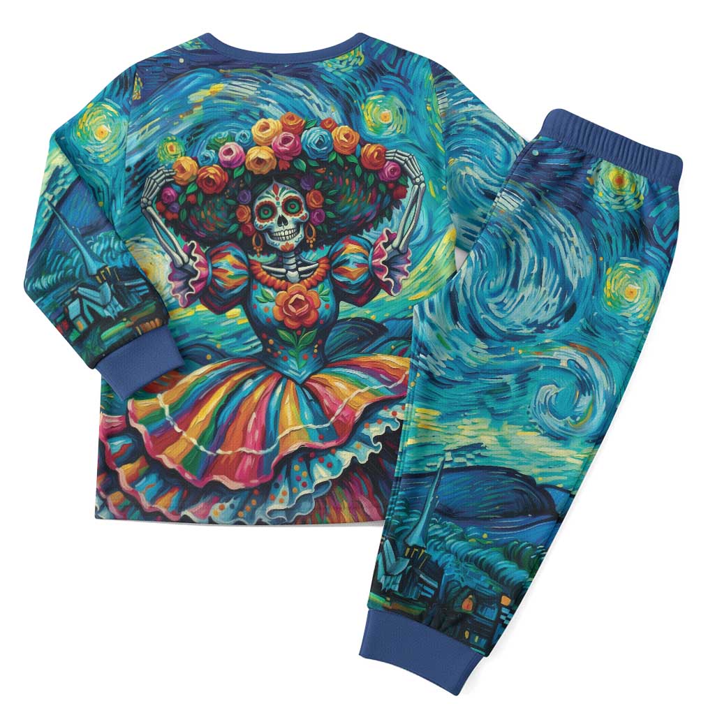 Día de los Muertos Christmas Pajama Set A Swirl of Colors and Souls - Wonder Print Shop