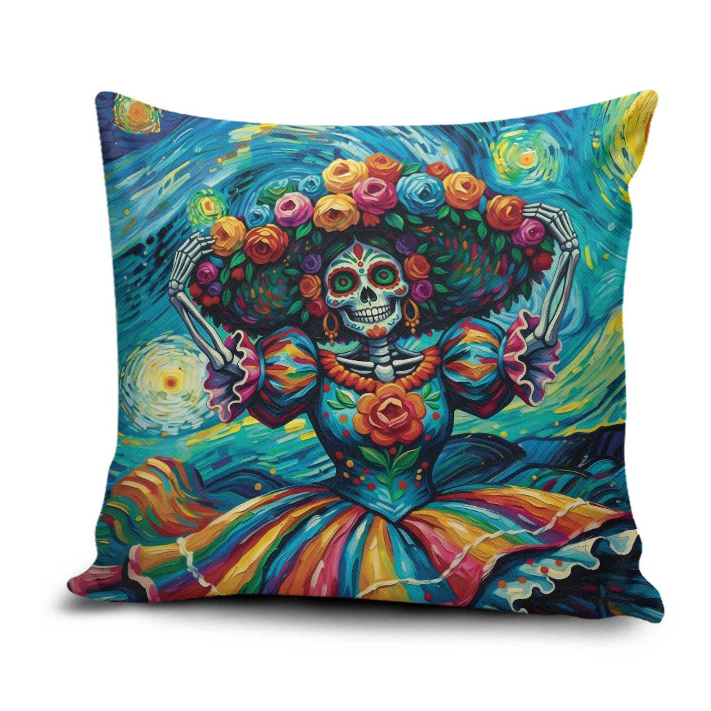 Día de los Muertos Pillow Cover A Swirl of Colors and Souls - Wonder Print Shop