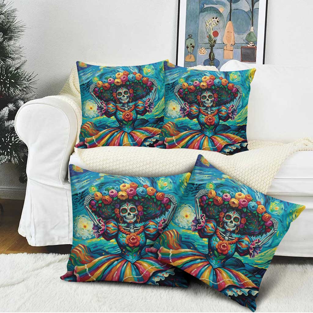 Día de los Muertos Pillow Cover A Swirl of Colors and Souls - Wonder Print Shop