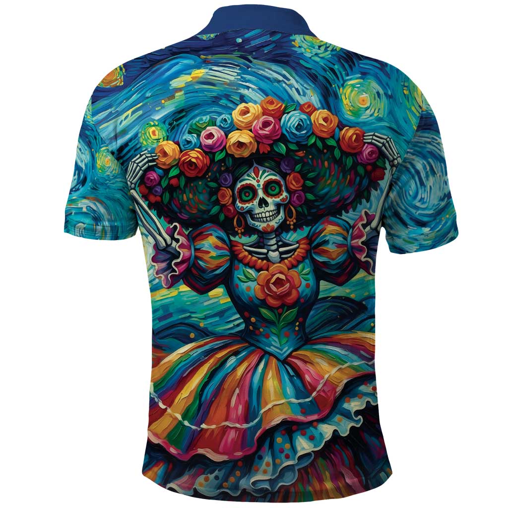Día de los Muertos Polo Shirt A Swirl of Colors and Souls - Wonder Print Shop