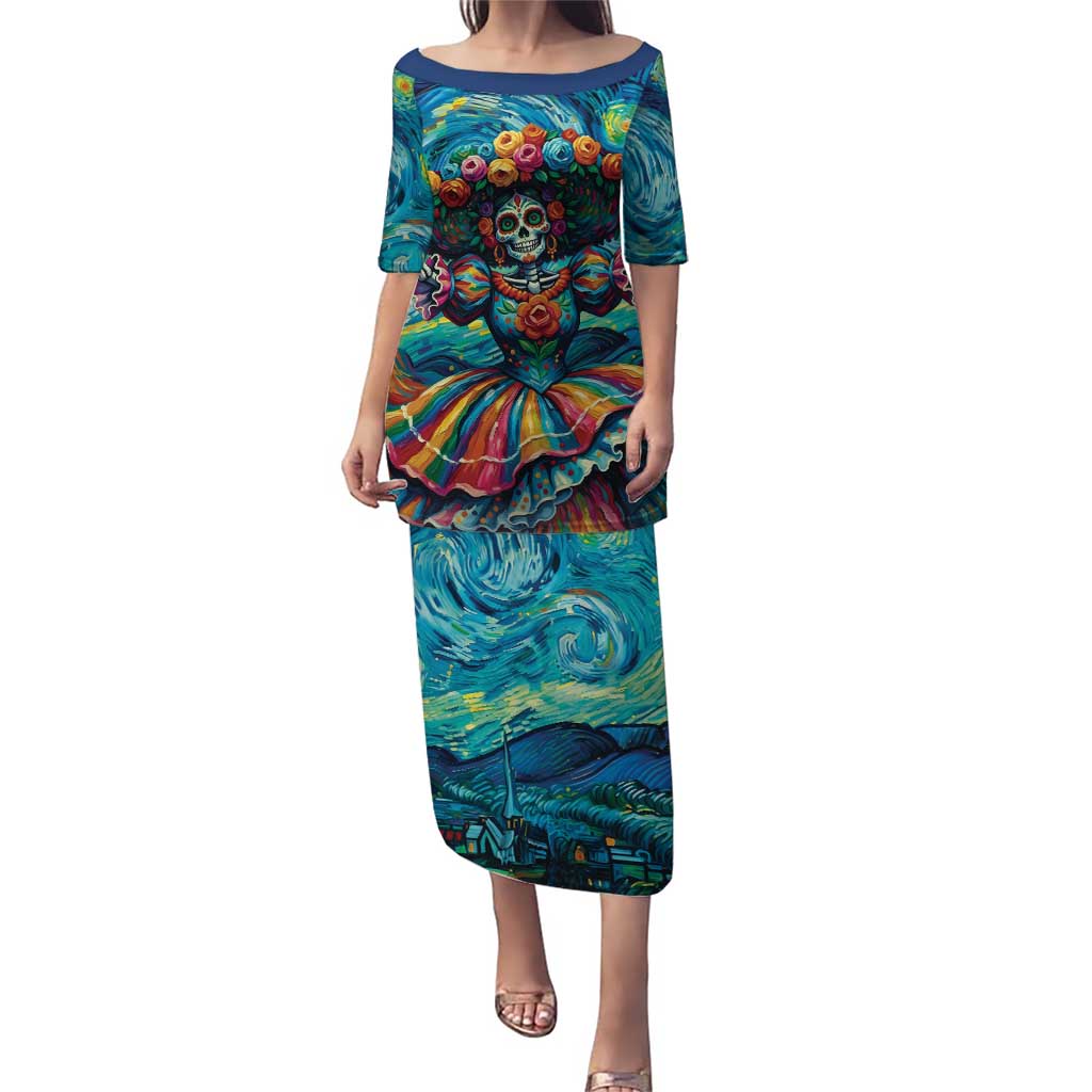 Día de los Muertos Puletasi A Swirl of Colors and Souls - Wonder Print Shop