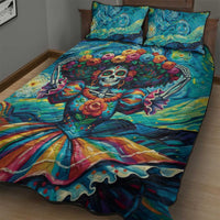 Día de los Muertos Quilt Bed Set A Swirl of Colors and Souls - Wonder Print Shop