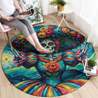 Día de los Muertos Round Carpet A Swirl of Colors and Souls - Wonder Print Shop