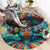 Día de los Muertos Round Carpet A Swirl of Colors and Souls - Wonder Print Shop