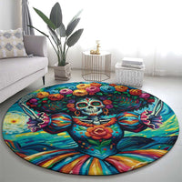Día de los Muertos Round Carpet A Swirl of Colors and Souls - Wonder Print Shop