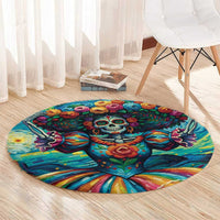 Día de los Muertos Round Carpet A Swirl of Colors and Souls - Wonder Print Shop