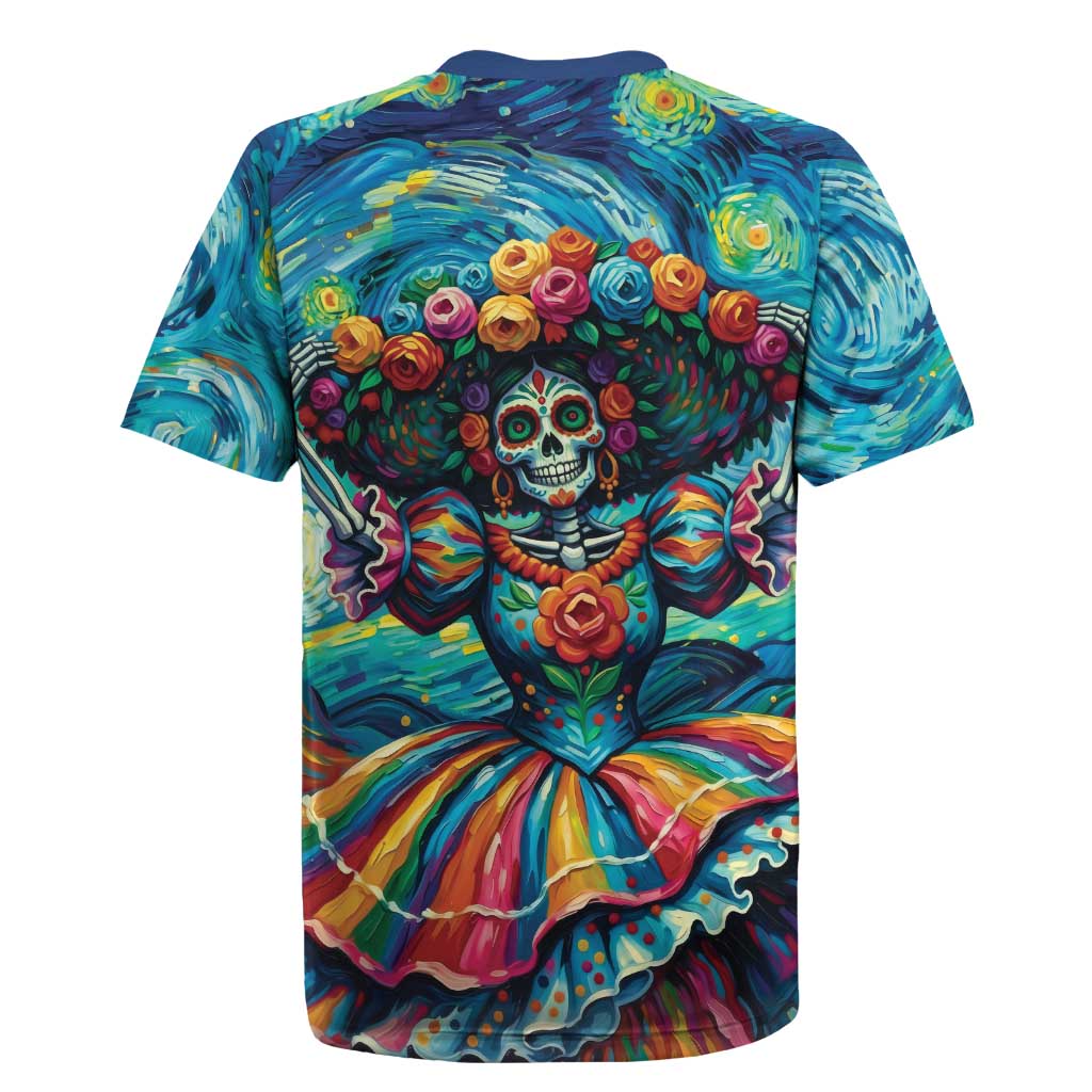 Día de los Muertos Rugby Jersey A Swirl of Colors and Souls - Wonder Print Shop