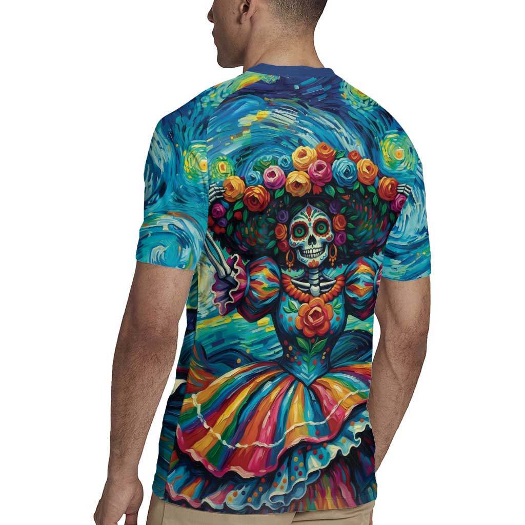 Día de los Muertos Rugby Jersey A Swirl of Colors and Souls - Wonder Print Shop