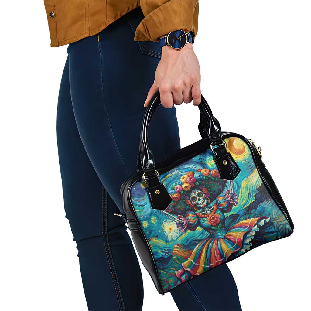 Día de los Muertos Shoulder Handbag A Swirl of Colors and Souls - Wonder Print Shop