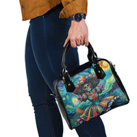 Día de los Muertos Shoulder Handbag A Swirl of Colors and Souls - Wonder Print Shop