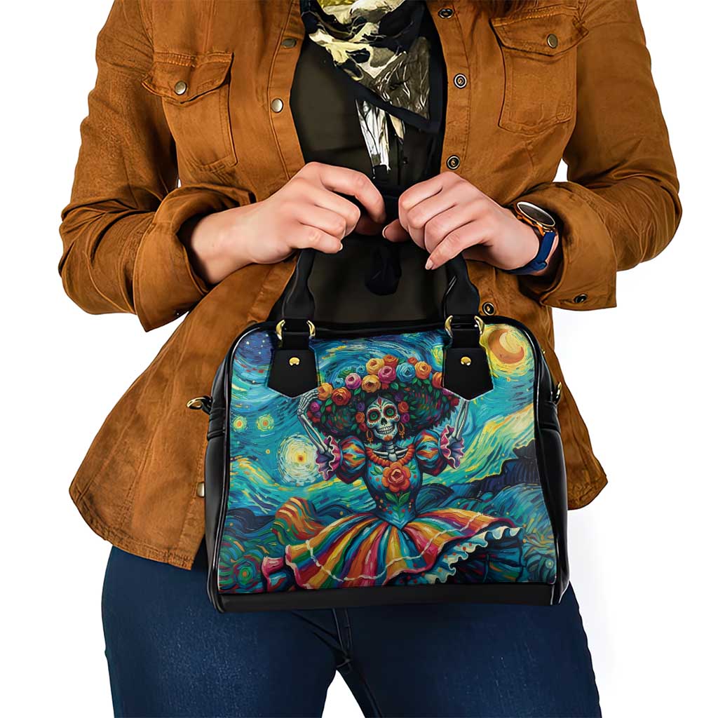 Día de los Muertos Shoulder Handbag A Swirl of Colors and Souls - Wonder Print Shop