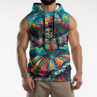 Día de los Muertos Sleeveless Hoodie A Swirl of Colors and Souls - Wonder Print Shop