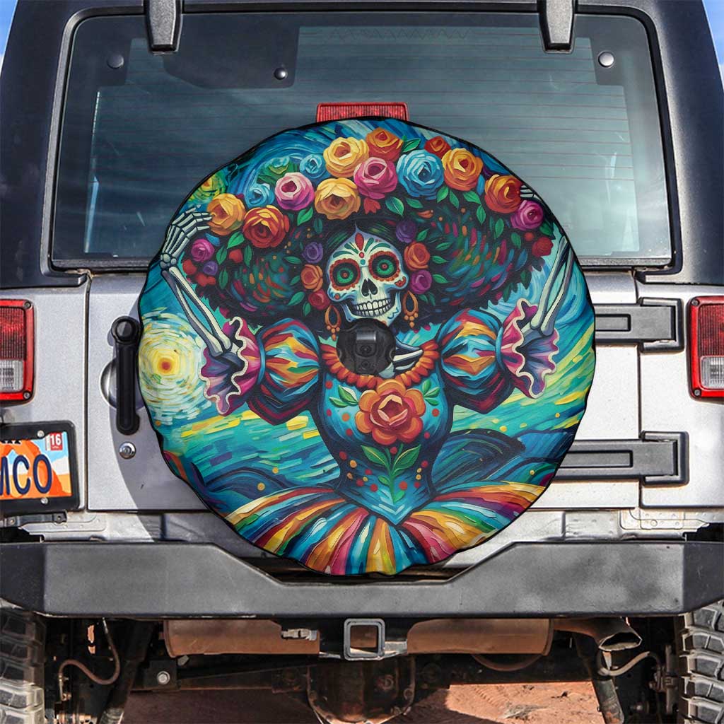 Día de los Muertos Spare Tire Cover A Swirl of Colors and Souls - Wonder Print Shop