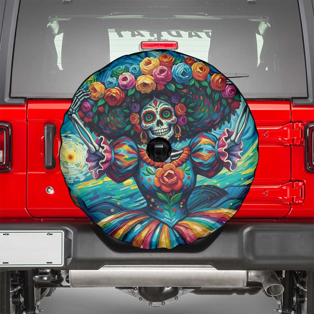 Día de los Muertos Spare Tire Cover A Swirl of Colors and Souls - Wonder Print Shop