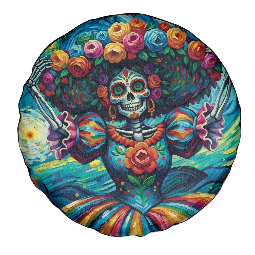 Día de los Muertos Spare Tire Cover A Swirl of Colors and Souls - Wonder Print Shop
