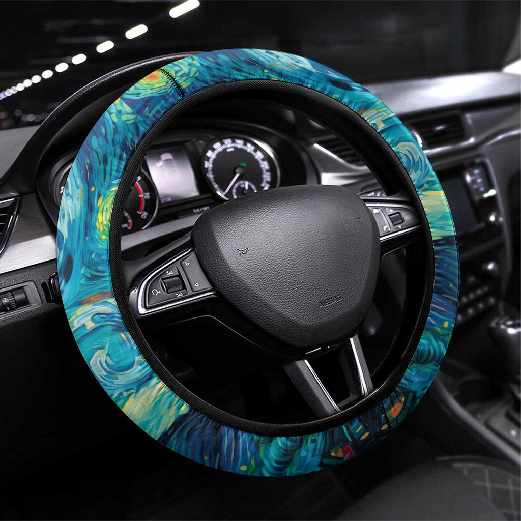 Día de los Muertos Steering Wheel Cover A Swirl of Colors and Souls - Wonder Print Shop