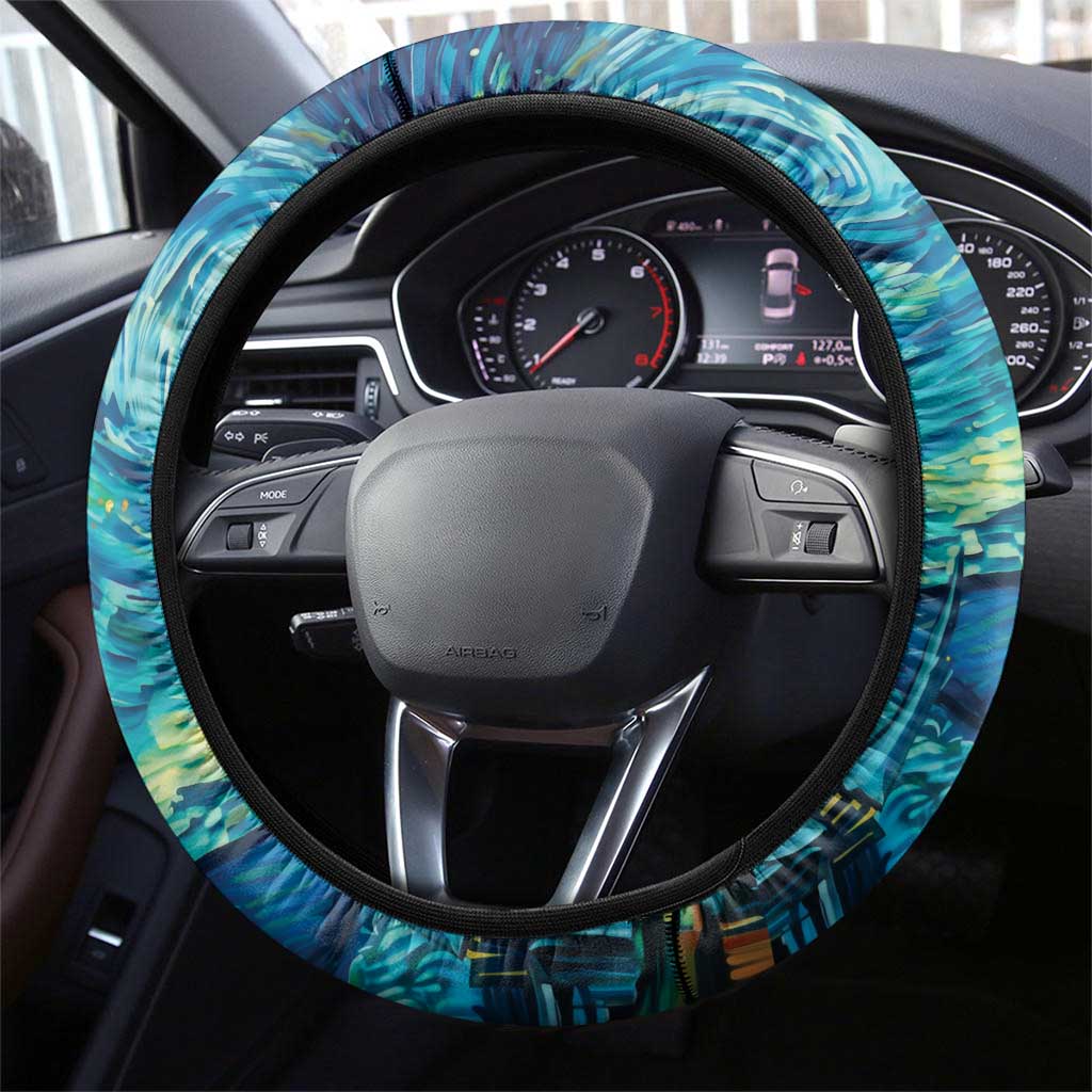 Día de los Muertos Steering Wheel Cover A Swirl of Colors and Souls - Wonder Print Shop