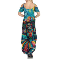 Día de los Muertos Summer Maxi Dress A Swirl of Colors and Souls - Wonder Print Shop