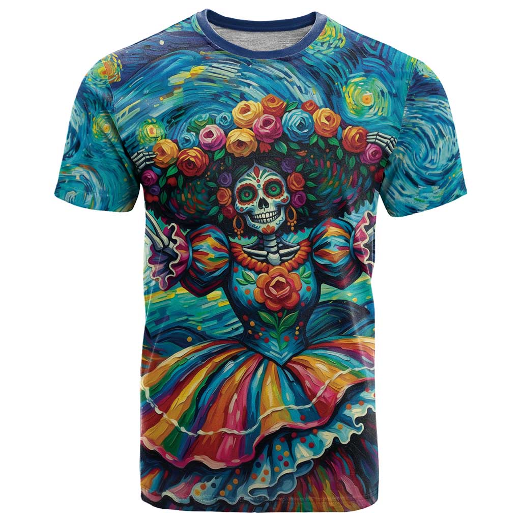 Día de los Muertos T Shirt A Swirl of Colors and Souls - Wonder Print Shop