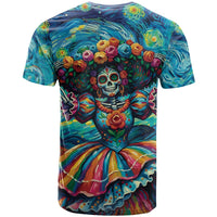 Día de los Muertos T Shirt A Swirl of Colors and Souls - Wonder Print Shop