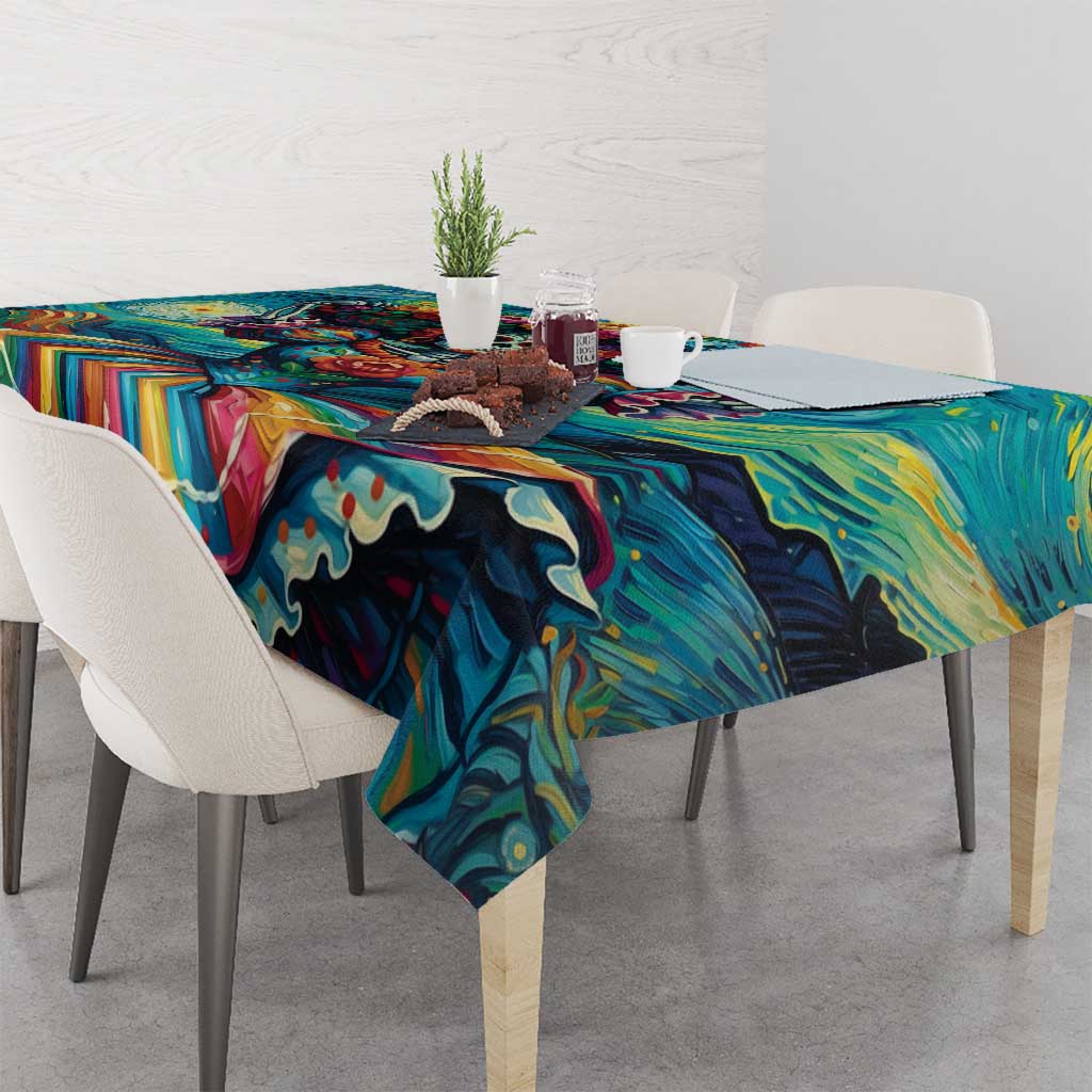 Día de los Muertos Tablecloth A Swirl of Colors and Souls - Wonder Print Shop