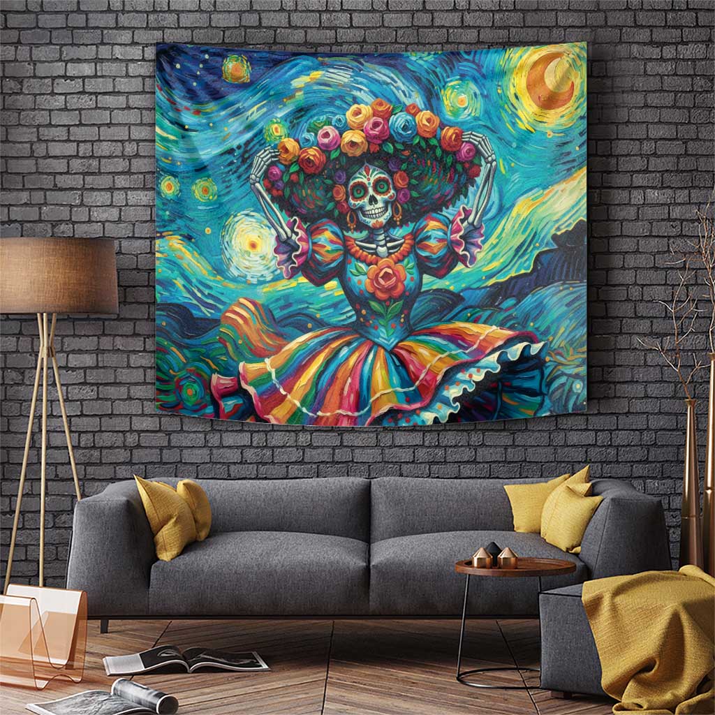 Día de los Muertos Tapestry A Swirl of Colors and Souls - Wonder Print Shop