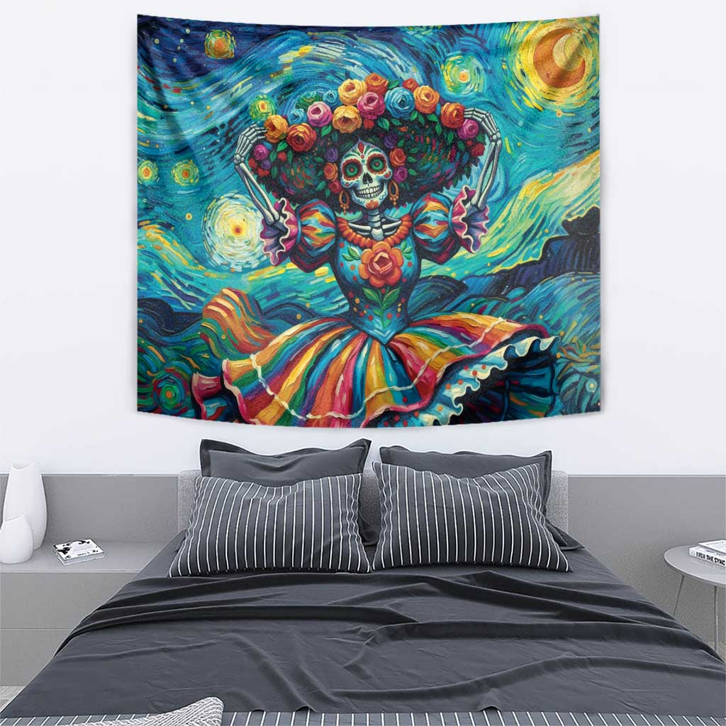 Día de los Muertos Tapestry A Swirl of Colors and Souls - Wonder Print Shop