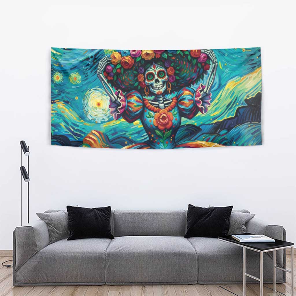 Día de los Muertos Tapestry A Swirl of Colors and Souls - Wonder Print Shop