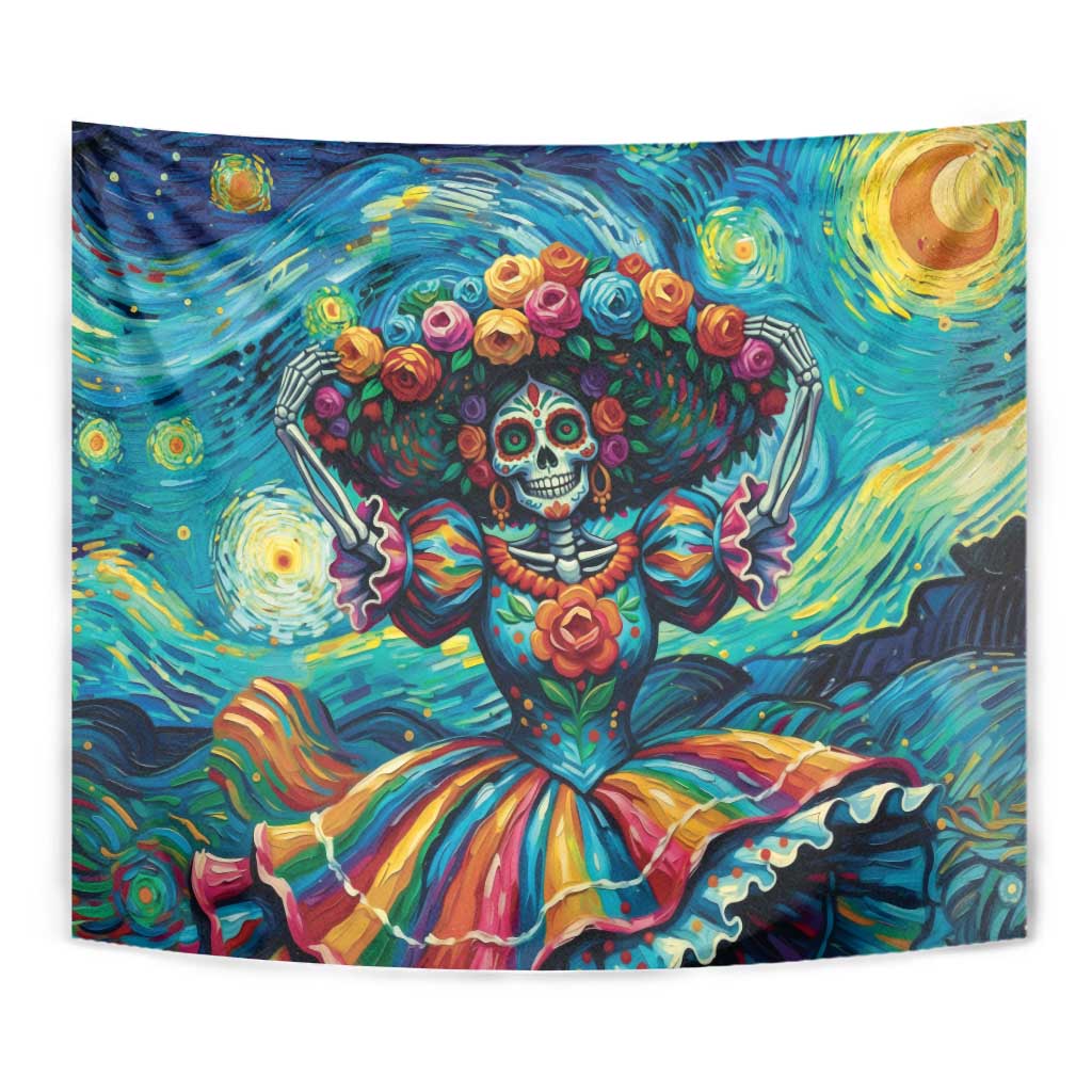 Día de los Muertos Tapestry A Swirl of Colors and Souls - Wonder Print Shop